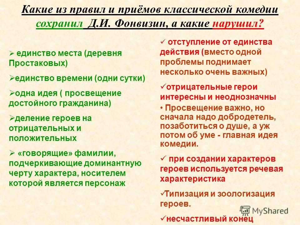 Денис Иванович Фонвизин написал свое знаменитое произведение в стиле традиционного классицизма Одна из особенностей данного стиля - четкое деление героев на положительных и отрицательных