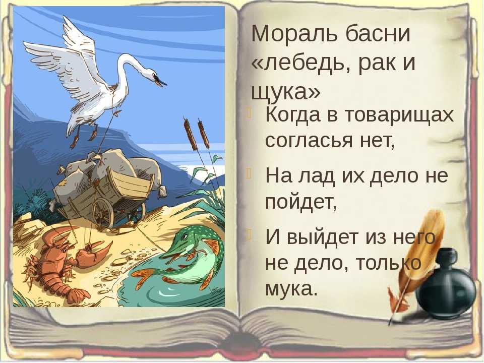 Иван крылов — лебедь, щука и рак (басня): стих