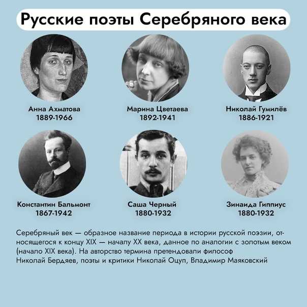 Серебряный  век русской поэзии: представители эпохи, разнообразие направлений, особенности