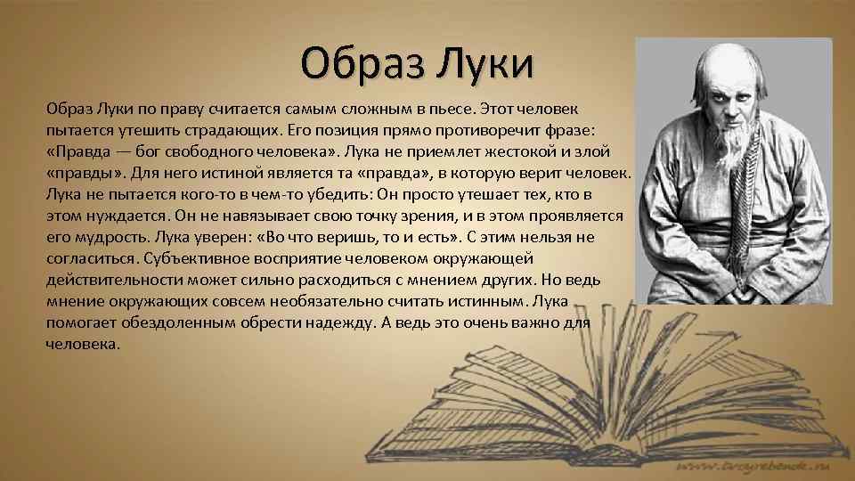 Образ и характеристика луки в пьесе "на дне"