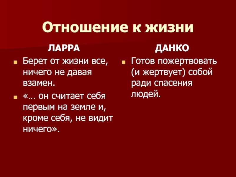 Сочинение данко и ларра сравнительная характеристика по рассказу старуха изергиль горького