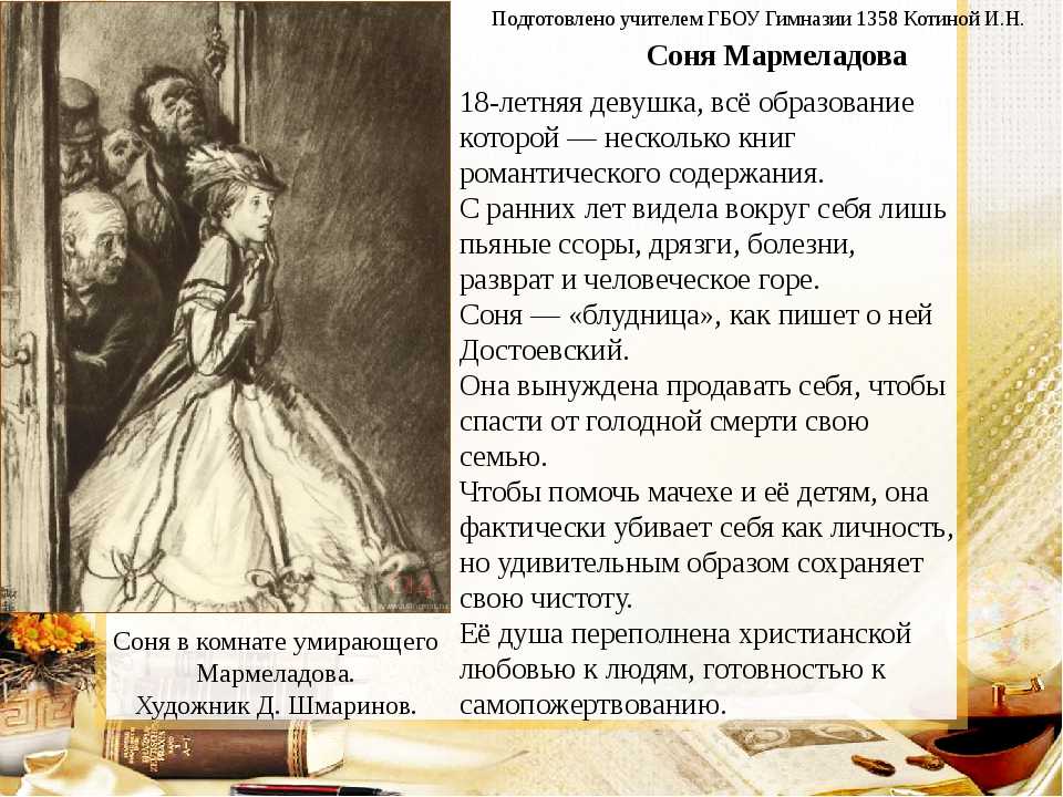 Мармеладов характеристика и образ героя с цитатами