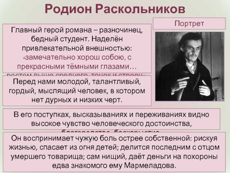 Характеристика образа родиона раскольникова: анализ и описание героя