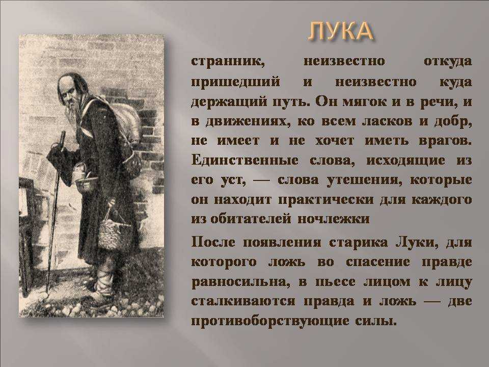 Главные герои пьесы «на дне» горького