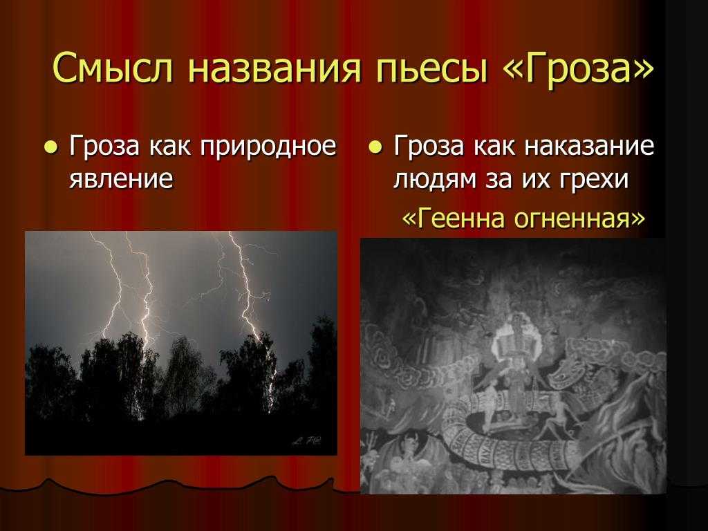 Художественная цельность образов пьесы Гроза ставят ее в ряд с лучшими произведением русской драматургии