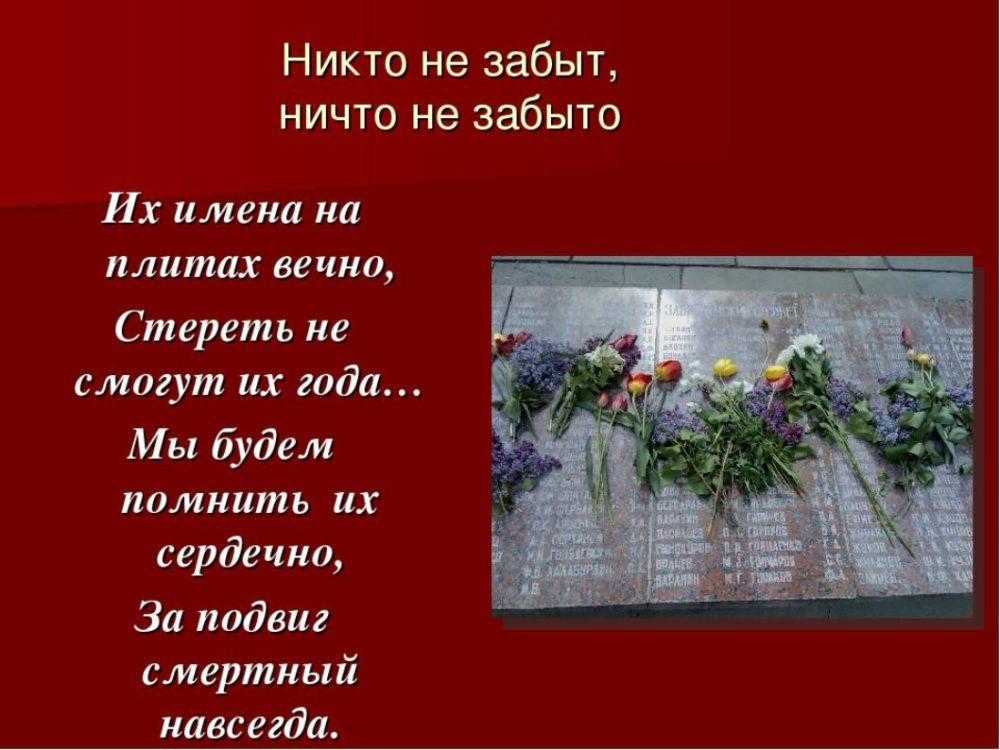Сочинение никто не забыт, ничто не забыто